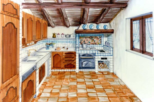bozzetto di cucina in muratura tonsoni