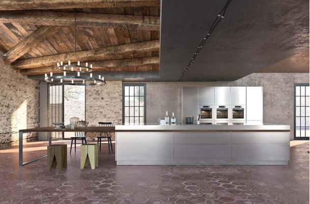 Isola in acciaio per cucina